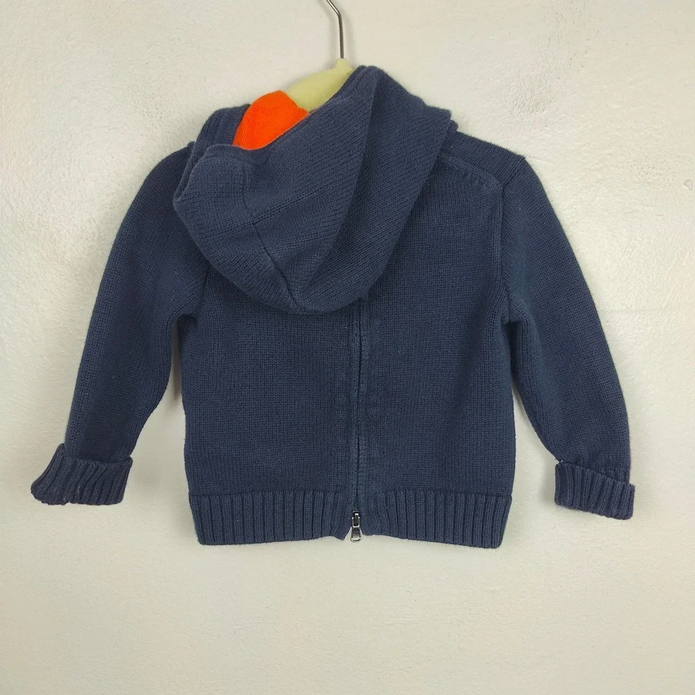 Polo Ralph Lauren Zip Up Hoodie Baby Boy Size‎ 12M Colorful Pony Navy Blue Knit